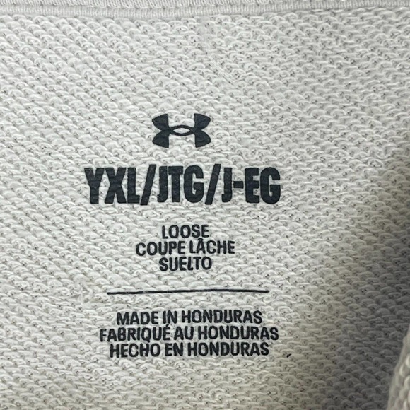 Under Armour Hoodie Youth Extra Large Off White Project Rock Pullover Mens NWT - Picture 11 of 15